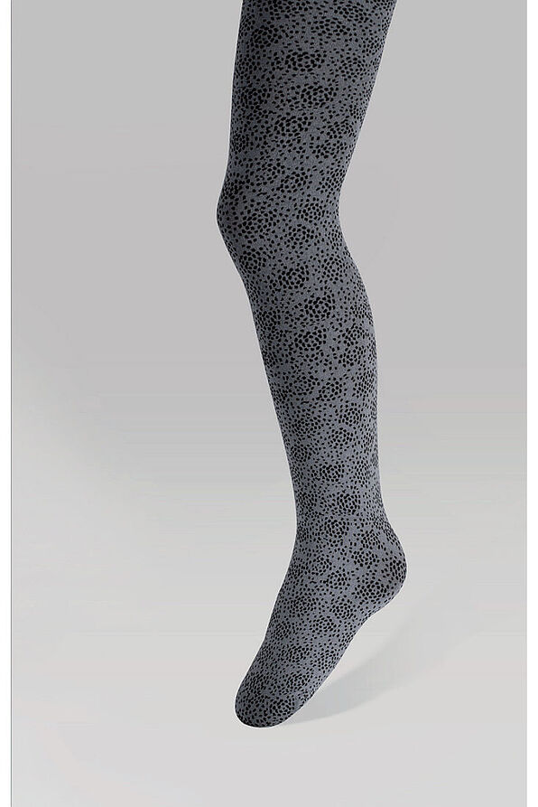 KIDS 3D OPAQUE FASHION ELASTIC TIGHTS WITH BLACK PATTERN