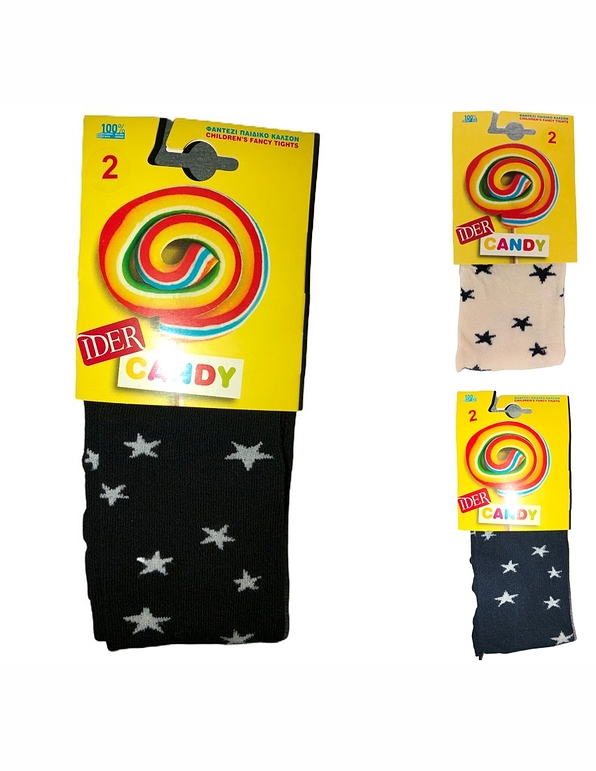 IDER - KIDS COTTON FASHION TIGHTS WITH STARS PATTERN