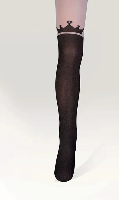 IDER - ΠΑΙΔΙΚΟ ΚΑΛΣΟΝ ΑΔΙΑΦΑΝΟ, ΜΕ ΣΧΕΔΙΟ ΚΑΛΤΣΟΜΠΟΤΑ ΜΑΥΡΗ ΜΕ ΚΟΡΩΝΑ ΚΑΙ ΛΟΥΡΕΞ