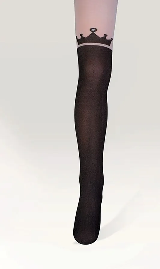 IDER - ΠΑΙΔΙΚΟ ΚΑΛΣΟΝ ΑΔΙΑΦΑΝΟ, ΜΕ ΣΧΕΔΙΟ ΚΑΛΤΣΟΜΠΟΤΑ ΜΑΥΡΗ ΜΕ ΚΟΡΩΝΑ ΚΑΙ ΛΟΥΡΕΞ