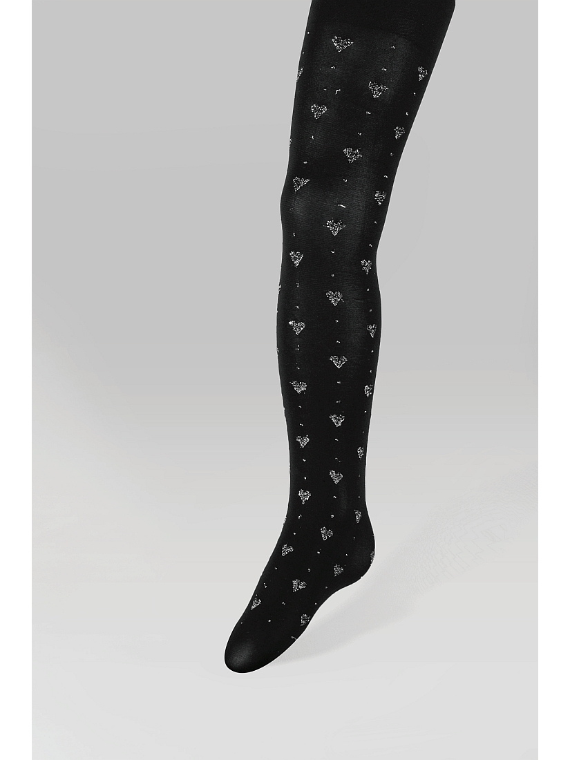 IDER - ΚΑΛΣΟΝ ΠΑΙΔΙΚΟ 45DEN. MULTI ΜΕ ΣΧΕΔΙΟ ΠΟΥΑ ΚΑΙ ΚΑΡΔΟΥΛΕΣ ΣΕ ΧΡΩΜΑ ΑΣΗΜΙ ΜΕΤΑΛΙΖΕ