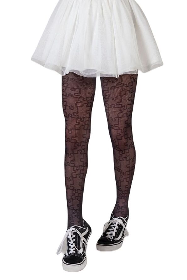 GIRL TIGHTS 40DEN PUZZLE PATTERN