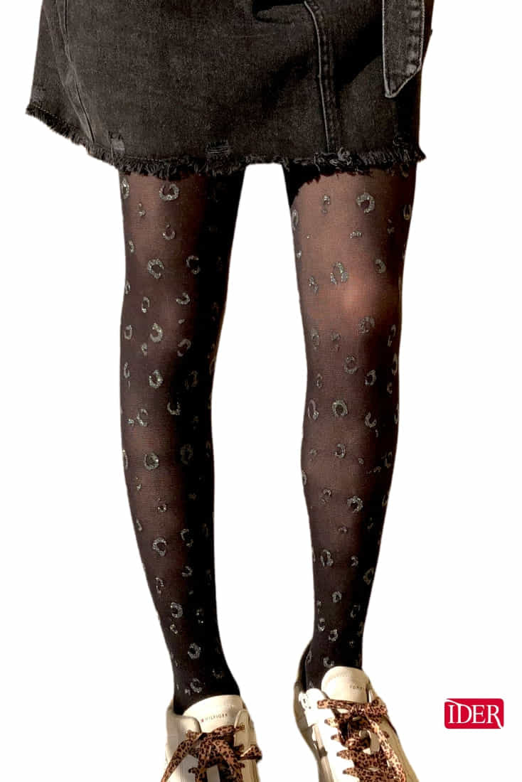 ΠΑΙΔΙΚΟ ΚΑΛΣΟΝ ΑΔΙΑΦΑΝΟ 40DEN ΜΕ ΣΧΕΔΙΟ ΣΤΑΜΠΑ ANIMAL ΓΚΡΙ GLITTER