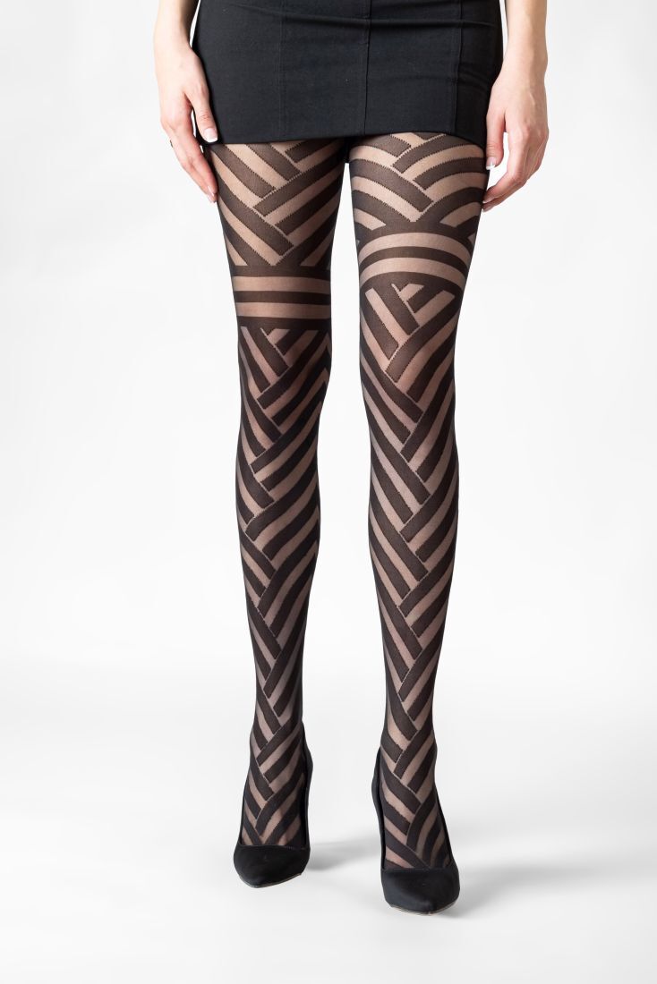 ΓΥΝΑΙΚΕΙΟ ΔΙΑΦΑΝΟ ΕΛΑΣΤΙΚΟ ΚΑΛΣΟΝ 20DEN ΜΕ ΣΧΕΔΙΟ ΓΕΩΜΕΤΡΙΚΟ & ΕΠΙΠΕΔΕΣ ΡΑΦΕΣ-VICKY