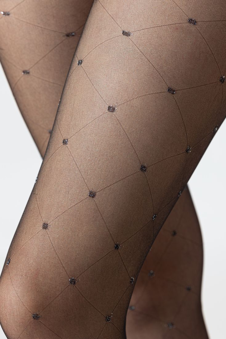 ΓΥΝΑΙΚΕΙΟ ΔΙΑΦΑΝΟ ΕΛΑΣΤΙΚΟ ΚΑΛΣΟΝ 20DEN ΜΕ ΣΧΕΔΙΟ ΡΟΜΒΟΥΣ ΑΝΑΓΛΥΦΟ ΠΟΥΑ ΑΣΗΜΙ ΛΟΥΡΕΞ & ΕΠΙΠΕΔΕΣ ΡΑΦΕΣ - DAINA