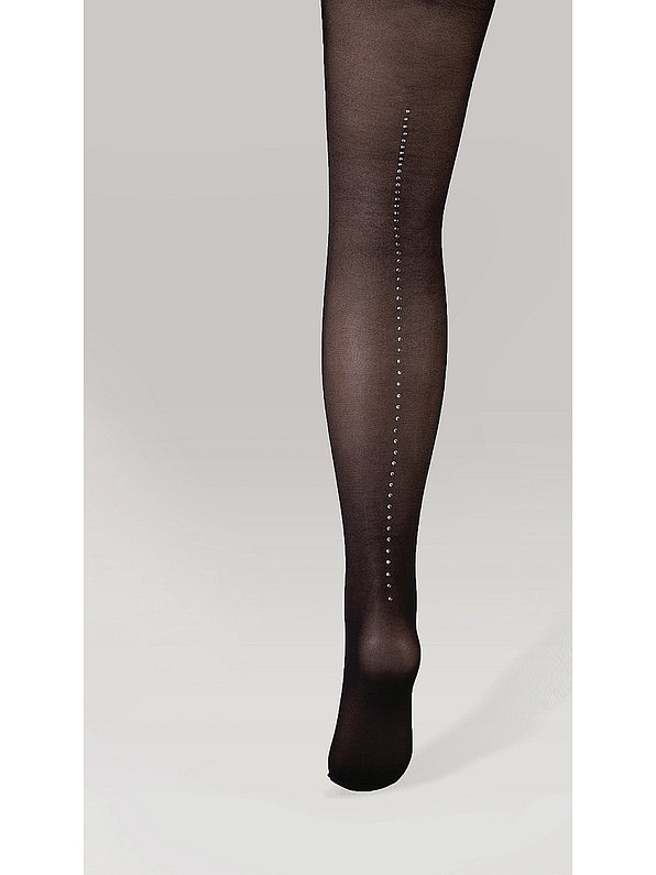 FASHION TIGHTS WITH STRASS DESIGN BACK SEAM