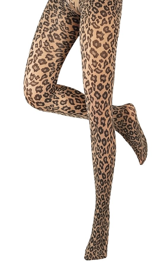 WOMAN OPAQUE FASHION TIGHTS WITH LEOPARD PATTERN