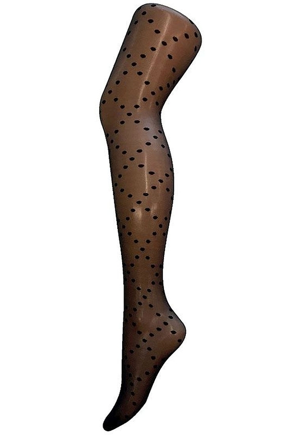 WOMAN SHEER ELASTIC TIGHTS 20DEN BIG DOTS FORMING ROMBUS GEOMETRICAL PATTERN
