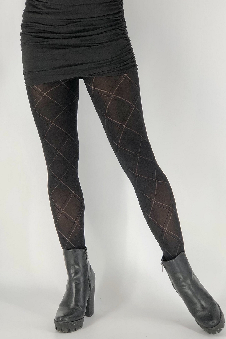 ΓΥΝΑΙΚΕΙΟ ΑΔΙΑΦΑΝΟ ΚΑΛΣΟΝ 60DEN ΜΕ ΚΙΛΟΤΑ ΕΠΙΠΕΔΗ ΡΑΦΗ ΚΑΙ ΓΕΩΜΕΤΡΙΚΟ ΣΧΕΔΙΟ ΜΑΥΡΟΙ ΚΑΙ ΔΙΑΦΑΝΟΙ ΡΟΜΒΟΙ