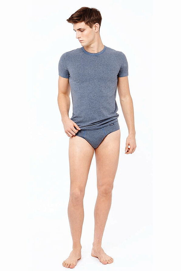 MEN BRIEFS IN STRETCH COTTON WITH CONTRASTING SEAMS