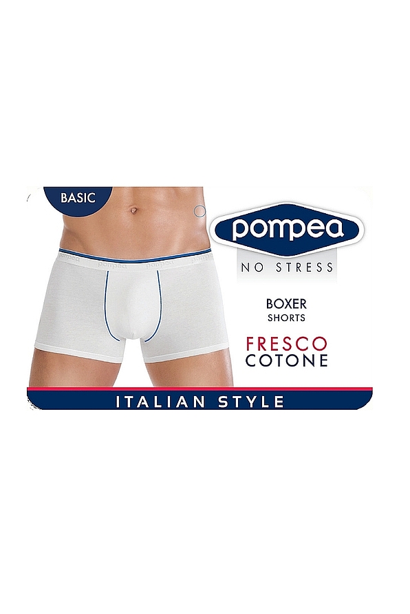 MEN STRETCH COTTON BOXER WITH CONTRASTING SEAMS AND JAQUARD