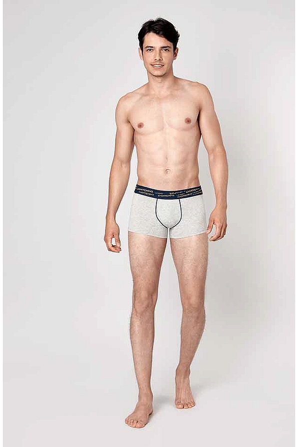 MEN BOXER IN STRETCH COTTON & LOGO ELASTIC BAND