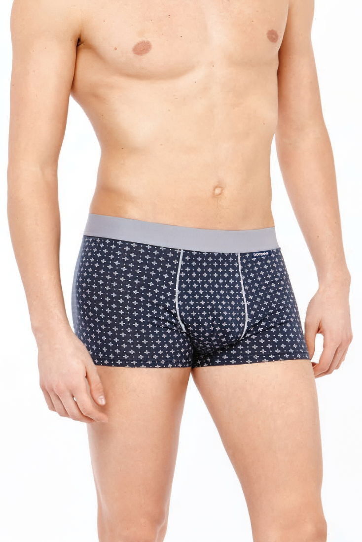MEN BOXER IN STRETCH COTTON WITH CONTRASTING SEEMS