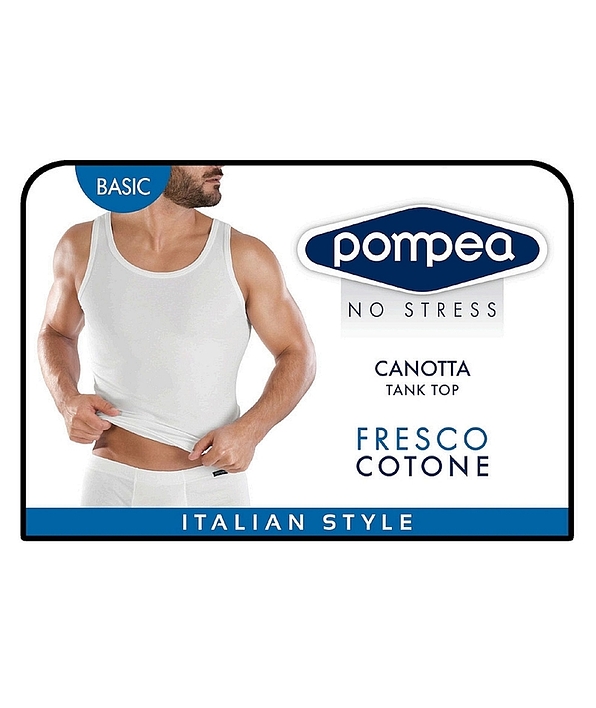 STRETCH COTTON WIDE SHOULDER TANK TOP