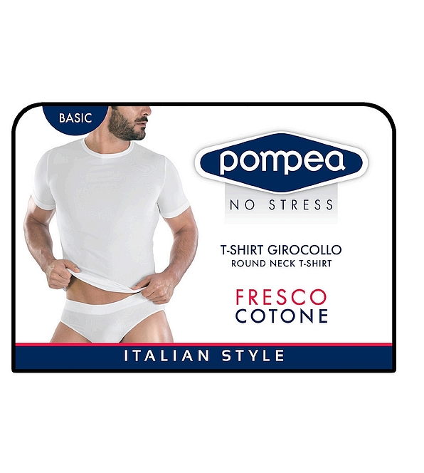 ROUND NECK STRETCH COTTON T-SHIRT WITH SHORT SLEEVES