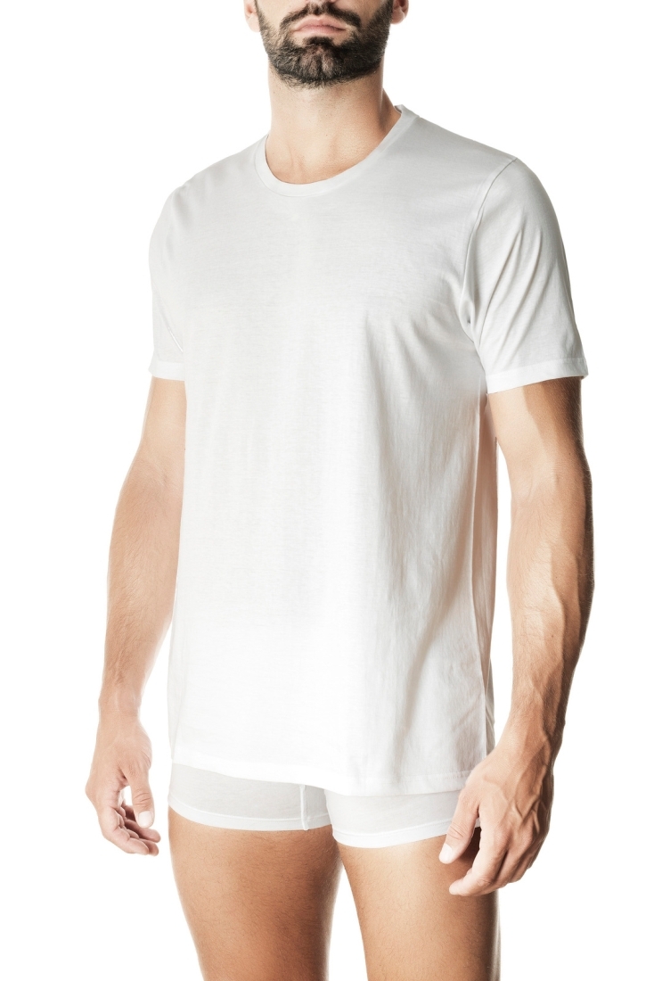 POMPEA GIRO - ΑΝΔΡΙΚΗ ΒΑΜΒΑΚΕΡΗ ΦΑΝΕΛΑ ΜΕ ΛΑΙΜΟΚΟΨΗ ΚΑΙ ΚΟΝΤΟ ΜΑΝΙΚΙ