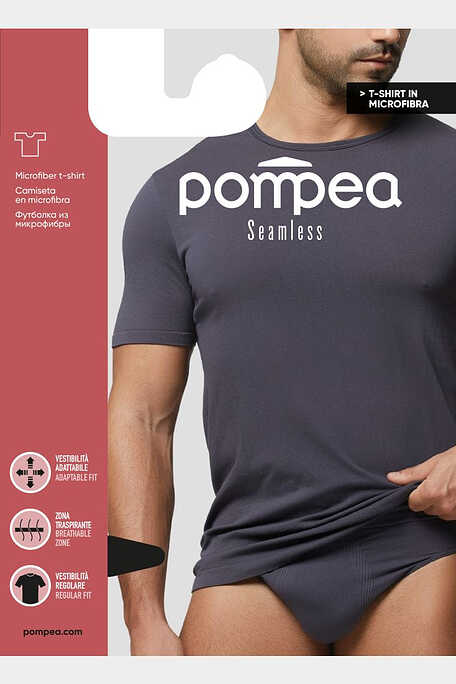 T.SHIRT.U.SEAMLESS MAN CREW NECK T-SHIRT IN SOFT MICROFIBER WITH BACTERIOSTATIC Q-SKIN® YARN IN THE BREATHABLE ZONES SHORT SLEEVE AND ROUND CLOSE NECK