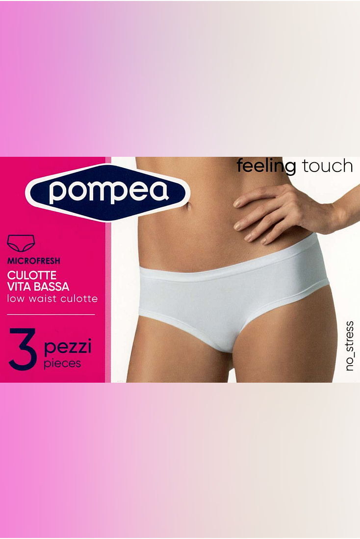 POMPEA FEEL TOUCH - ΣΕΤ 3 ΤΕΜΧ ΣΛΙΠ ΓΥΝ. ΚΛΑΣΣΙΚΟ, ΑΠΟ ΜΑΛΑΚΗ ΜΙΚΡΟΪΝΑ, ΧΑΜΗΛΟΚΑΒΑΛΟ