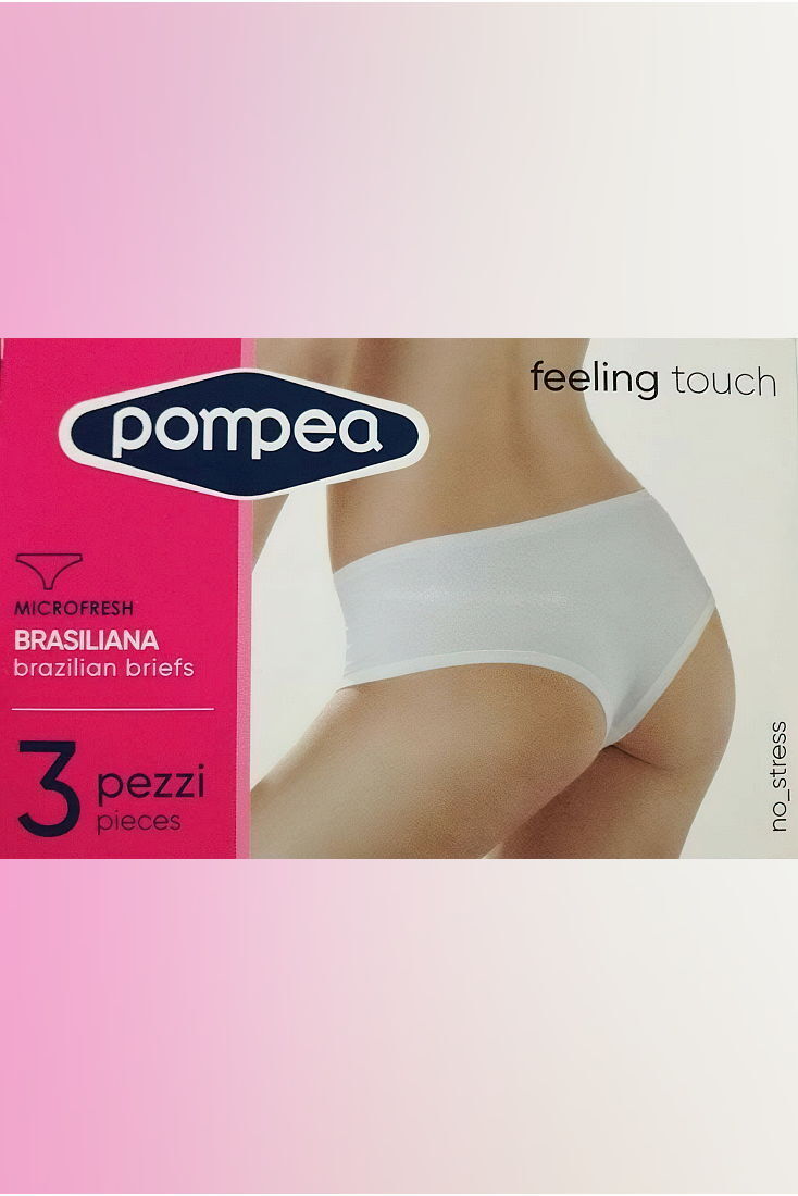POMPEA FEEL TOUCH - ΣΕΤ 3 ΤΕΜΧ. ΣΛΙΠ BRAZIL ΓΥΝΑΙΚΕΙΟ ΚΛΑΣΣΙΚΟ ΑΠΟ ΜΑΛΑΚΗ ΜΙΚΡΟΪΝΑ.