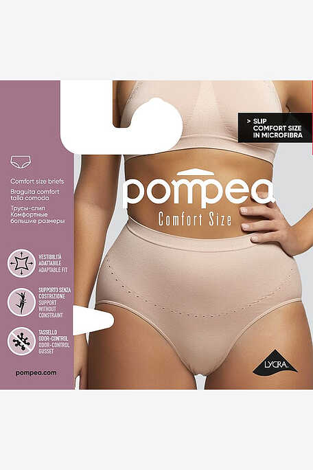 SLIP.COMFORT SIZE WOMAN CURVY MAXI BRIEFS IN SOFT MICROFIBER SEAMLESS SUPPORT SYSTEM IN THE ABDOMINAL AREA COMFORTABLE AND LIGHT AND SUPPORTING WITHOUT ANY CONSTRICTION