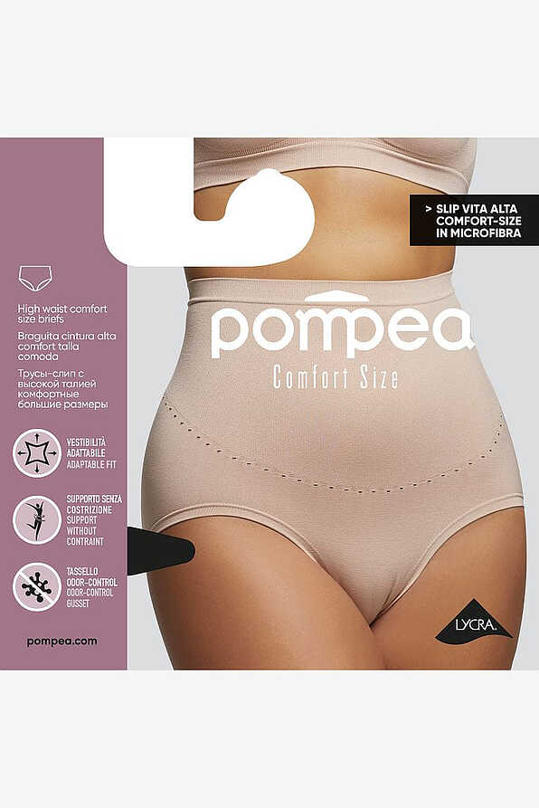SLIP.VA.COMFORT SIZE WOMAN CURVY HI-WAIST BRIEFS IN SOFT MICROFIBER SEAMLESS SUPPORT SYSTEM IN THE ABDOMINAL AREA COMFORTABLE AND LIGHT SUPPORTING WITHOUT ANY CONSTRICTION