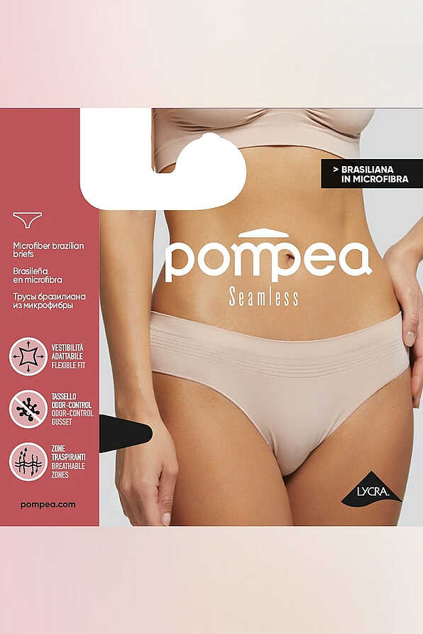 BRASILIANA.SEAMLESS WOMAN BRAZILIAN BRIEFS IN SOFT AND LIGHT MICROFIBER SEAMLESS WITH BREATHABLE ZONES AND Q-SKIN® BACTERIOSTATIC GUSSET. FLAT FINISHES FOR MAXIMUM COMFORT