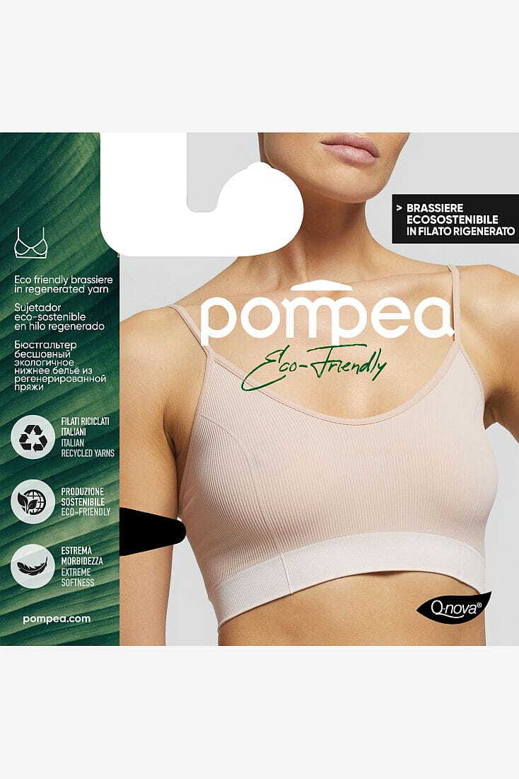 BRAS.ECO FRIENDLY ΓΥΝΑΙΚΕΙΟ ΤΟΠ ΑΠΟ ΑΠΟ ΜΑΛΑΚΗ ΑΝΑΓΕΝΝΗΜΕΝΗ ΜΙΚΡΟΪΝΑ "Q-NOVA" ΠΛΕΞΗ ΡΙΜΠ ΚΑΙ ΜΑΛΑΚΟ ΜΕΛΑΝΖΕ ΛΑΣΤΙΧΟ ΧΡΩΜΑΤΙΚΑ ΑΝΤΙΘΕΤΟ