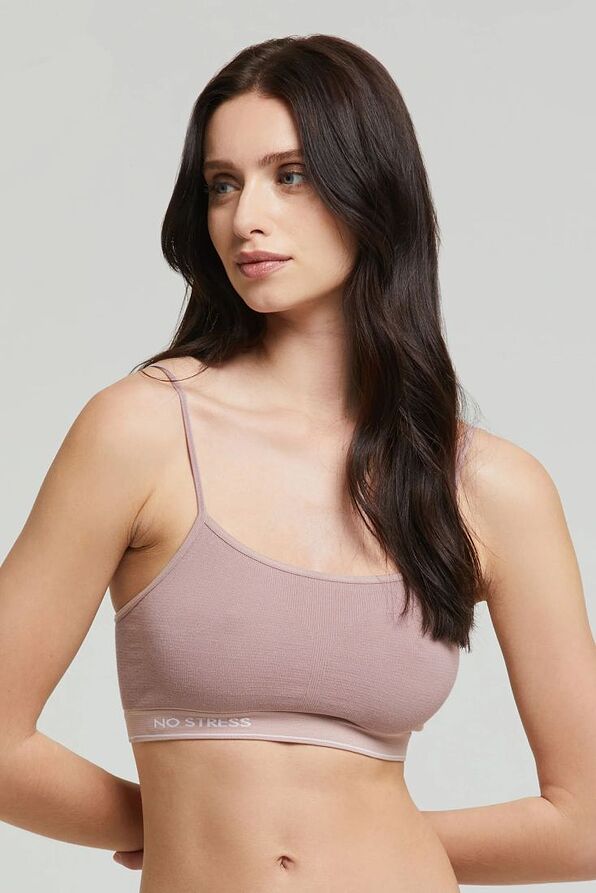 WOMAN COTTON SEAMLESS BRASSIERE TOP WITHOUT PADDING-BRASS. S. COTTON NO STRESS