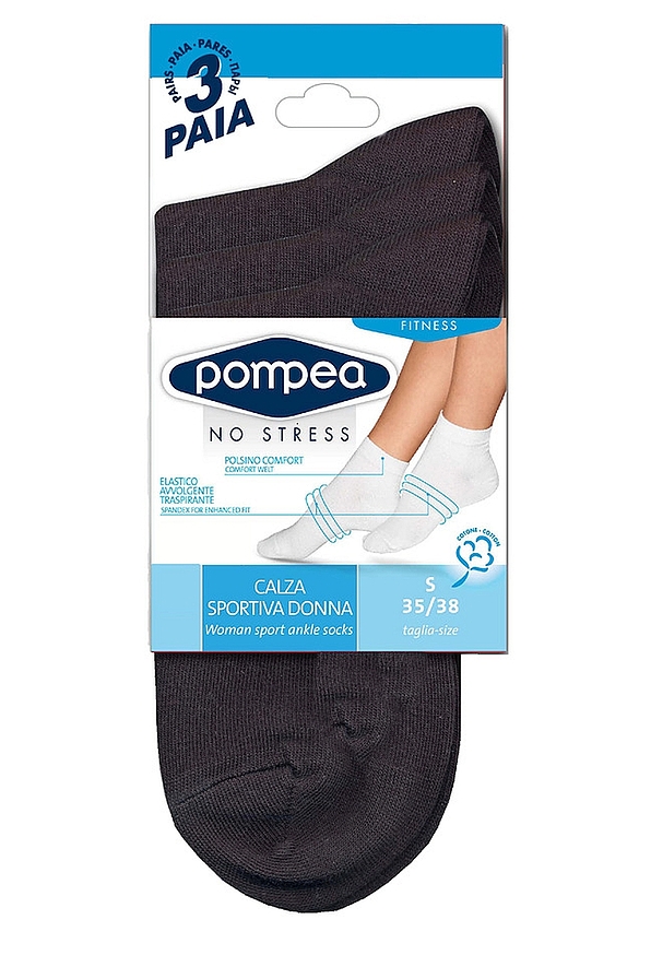 BIKE LEI COTTON ANKLE SOCKS WITH ELASTANE FLAT KNIT (3 PAIRS)