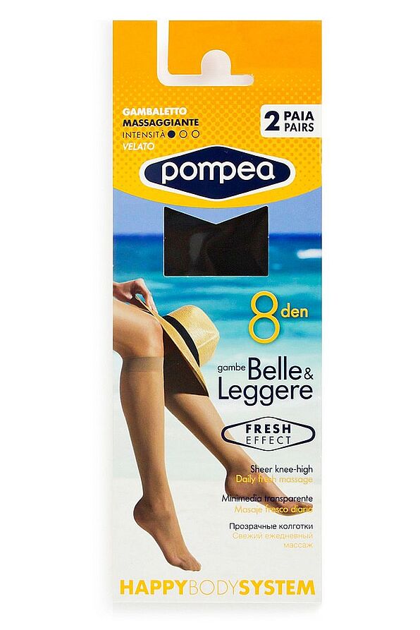 HBS 8 GB 8DEN ULTRA SHEER ELASTIC MATT KNEE HIGHS TRANSPARENT TOES