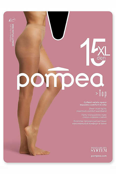 WOMAN SHEER MATT TIGHTS 15 DEN WITH BODY AND REINFORCED INVISIBLE TOES - TOP 15 XL