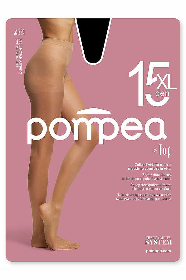 WOMAN SHEER MATT TIGHTS 15 DEN WITH BODY AND REINFORCED INVISIBLE TOES - TOP 15 XL