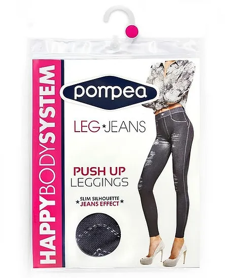 VENERANDA - LEGGING ΚΟΛΑΝ PUSH-UP ΑΠΟ VISCOSE, ΜΑΤ, ΑΔΙΑΦΑΝΟ ME ΕΜΦΑΝΙΣΗ JEANS