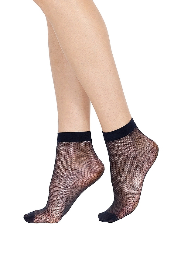 MOGLIA- FASHION FISHNET ANGLE SOCKS WITH MOTIF