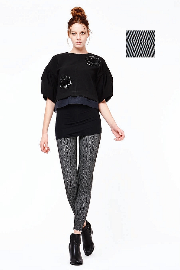 LEGGINGS INGRISA ΕΛΑΣΤΙΚΟ ΚΟΛΑΝ, ΑΔΙΑΦΑΝΟ, ΧΩΡΙΣ ΡΑΦΕΣ, ΜΕ ΓΕΩΜΕΤΡΙΚΟ ΣΧΕΔΙΟ