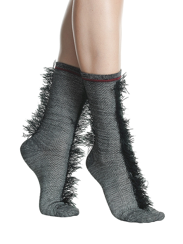 LUTEZIA - X'MAS SPECIAL ANGLE SOCKS WITH LUREX AND FRANES