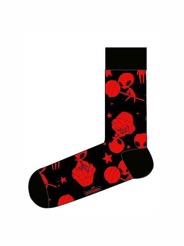 LEILA - WOMEN COTTON FASHION ANKLE SOCKS WITH MOTIF