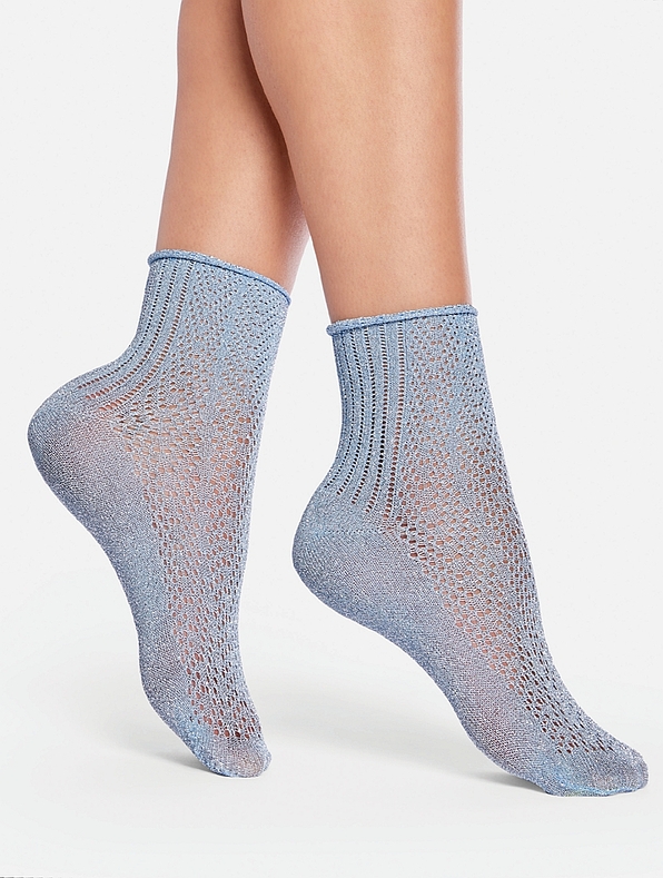 POMPEA NILDE - OPEN WORKS STRETCH FASHION SOCKS WITH LAME