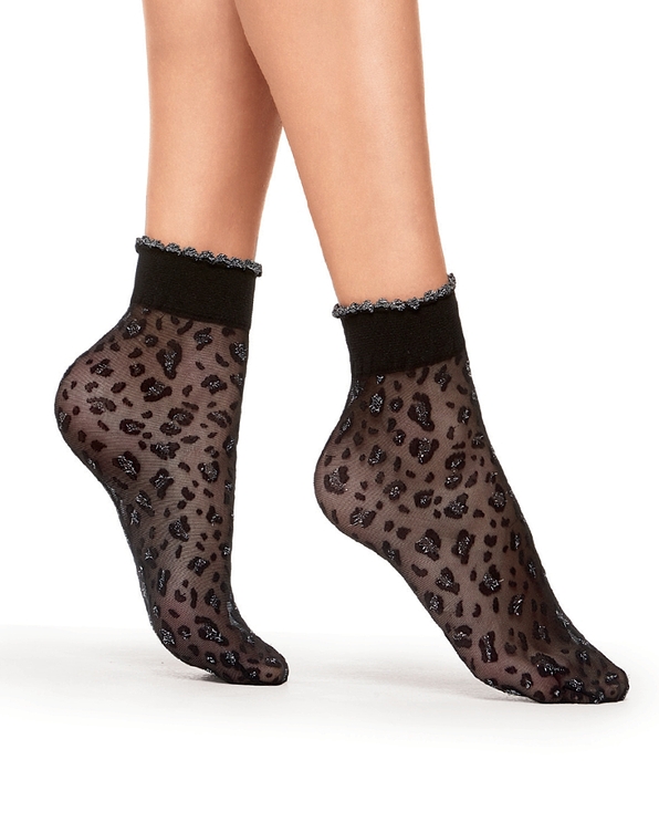 POMPEA FRANCY- WOMEN FASHION SHEER SOCKS 40 D, ANIMAL MOTIF