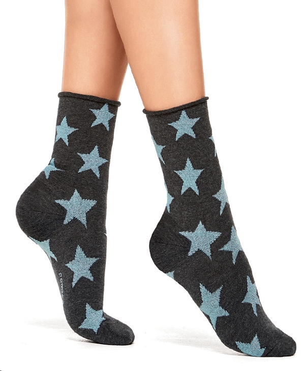 POMPEA JELENA- FASHION COTTON SOCKS WITH LAME STARS