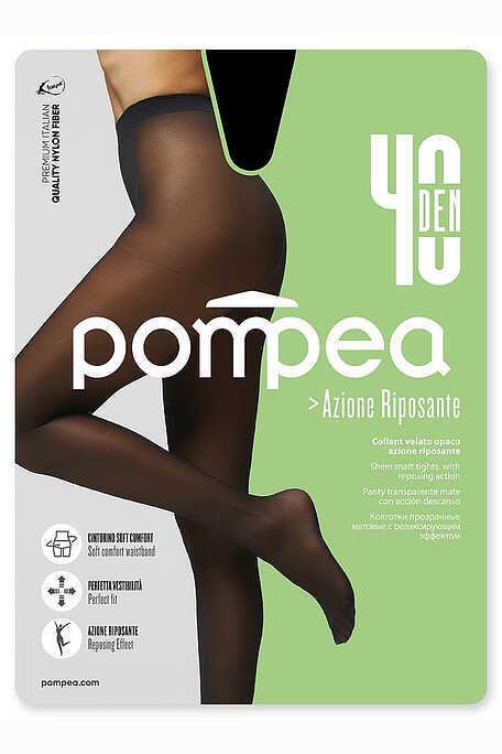 CL 40 RIPOSANTE WOMAN SHEER MATT ELASTIC TIGHTS REPOSING ACTION REINFORCED BODY WITH GUSSET SOFT WAISTBAND AND REINFORCED INVISIBLE TOES