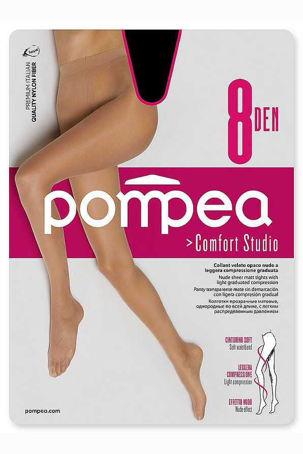 CL 8 STUDIO WOMAN ELASTIC SHEER MATT TIGHTS 8DEN OF LIGHT GRADUATED COMPRESSION SHEER BODY WITH GUSSET SOFT WAISTBAND WITH COMFORT SEAMS AND REINFORCED INVISIBLE TOES