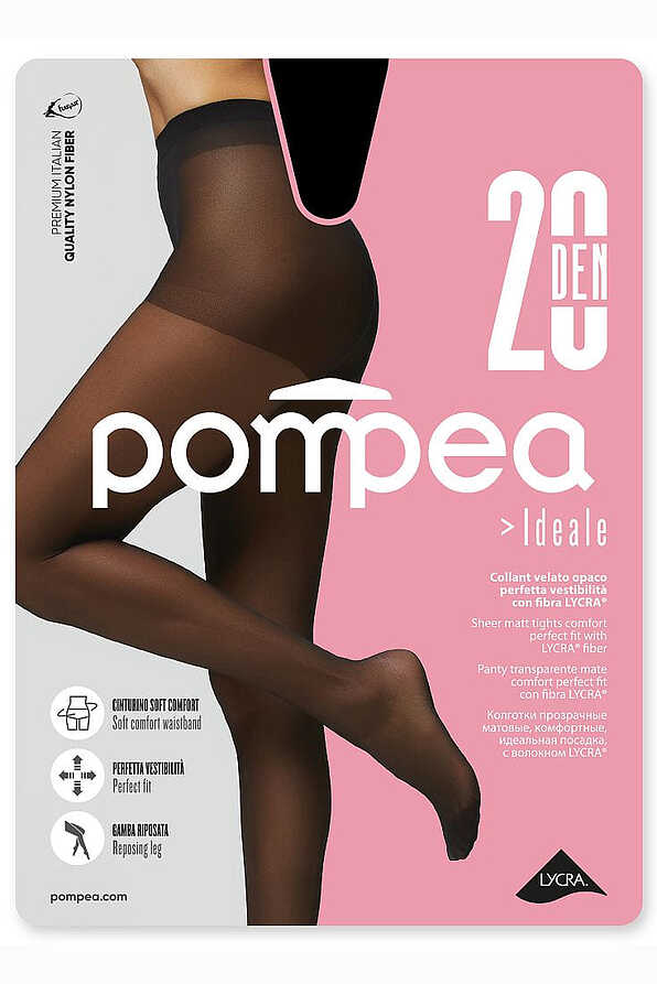 CL 20 IDEALE WOMAN SHEER MATT ELASTIC TIGHTS 20DEN REINFORCED BODY WITH GUSSET SOFT WAISTBAND AND REINFORCED INVISIBLE TOES