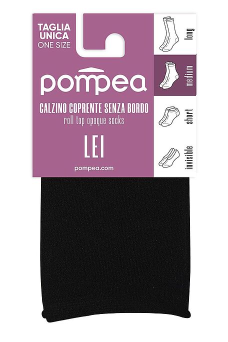 CZ COPRENTE WOMAN MICROFIBER OPAQUE MATT SOCKS 100 DEN WITH ROLL TOP AND INVISIBLE TOES