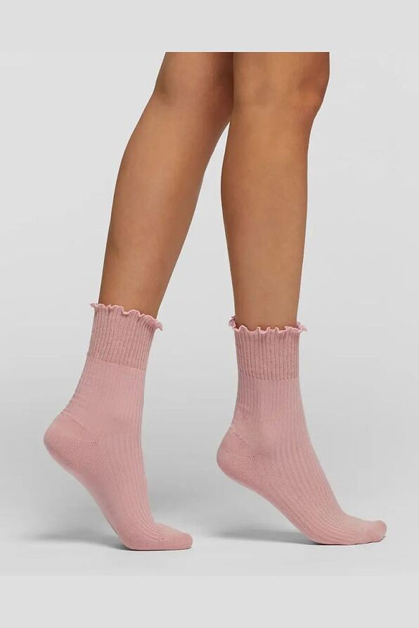 CZ MOENA RIB COTTON SOCKS WITH NO COMPRESSION WAVY CUFF.