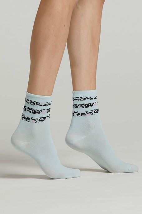 CZ ROBINIA WOMAN MERCERIZED COTTON SOCKS WITH ANIMAL STRIPY PATTERN