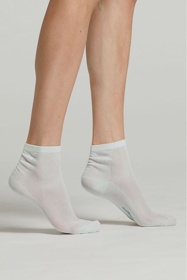 CZ MELOGRANO WOMAN COTTON ANKLE SOCKS WITH MESH EFFECT