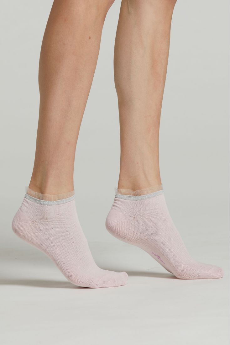 MCZ CALLA ΓΥΝΑΙΚΕΙΑ ΒΑΜΒΑΚΕΡΗ ΚΟΦΤΗ ΚΑΛΤΣΑ ΜΕ ΛΟΥΡΕΞ ΚΑΙ ΤΟΥΛΙ ΣΤΟ ΠΑΝΩ ΜΕΡΟΣ