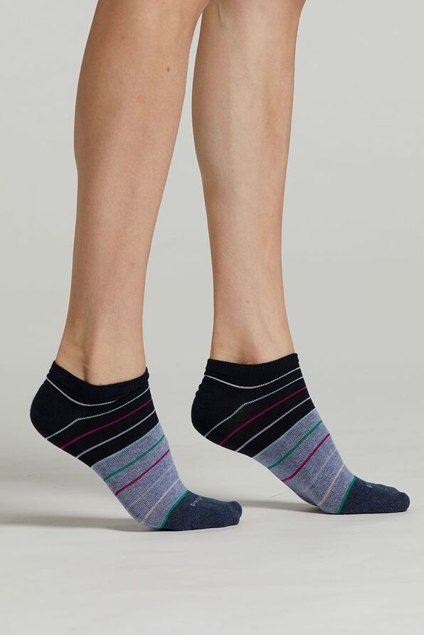 MCZ DRAGONCELLO WOMAN COTTON LOW CUT SOCKS WITH MULTI COLOR STRIPY PATTERN