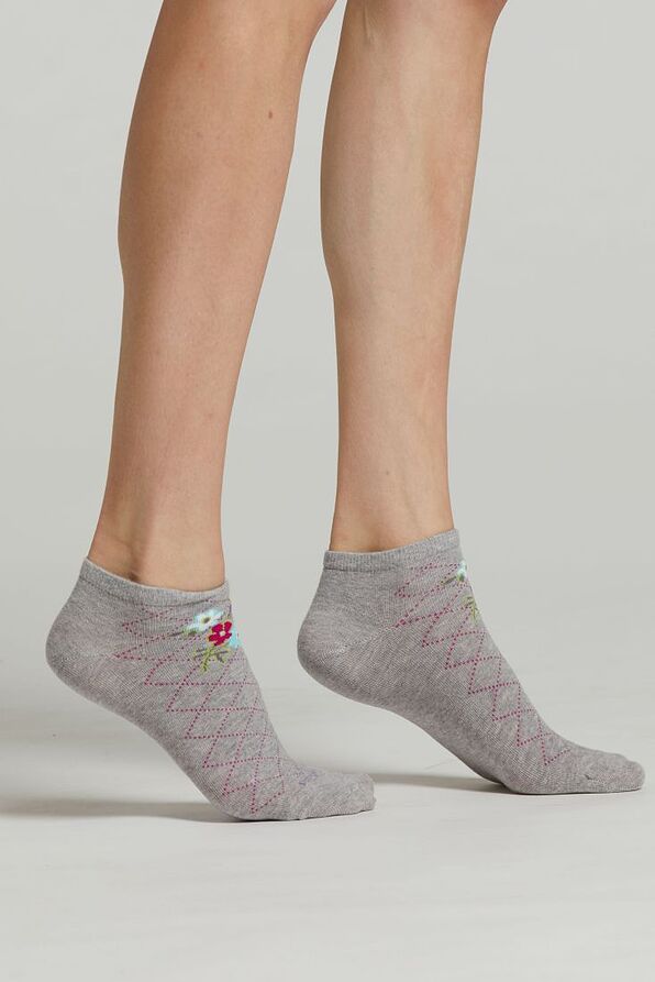 MCZ GENZIANA WOMAN COTTON LOW-CUT SOCKS WITH GEOMETRICAL-FLORAL PATTERN